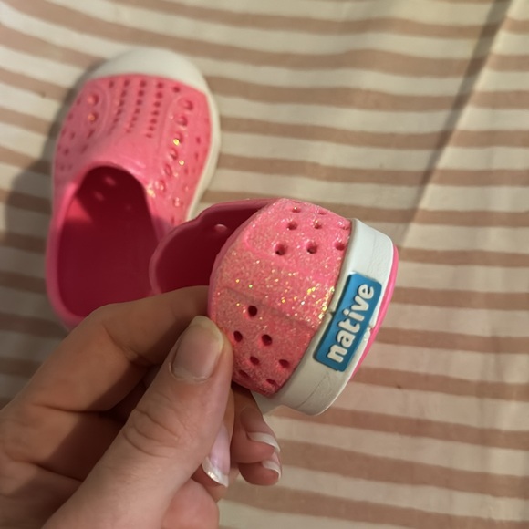 Sparkly Pink Native Toddler Shoes - Size 4 Toddler - Picture 3 of 3